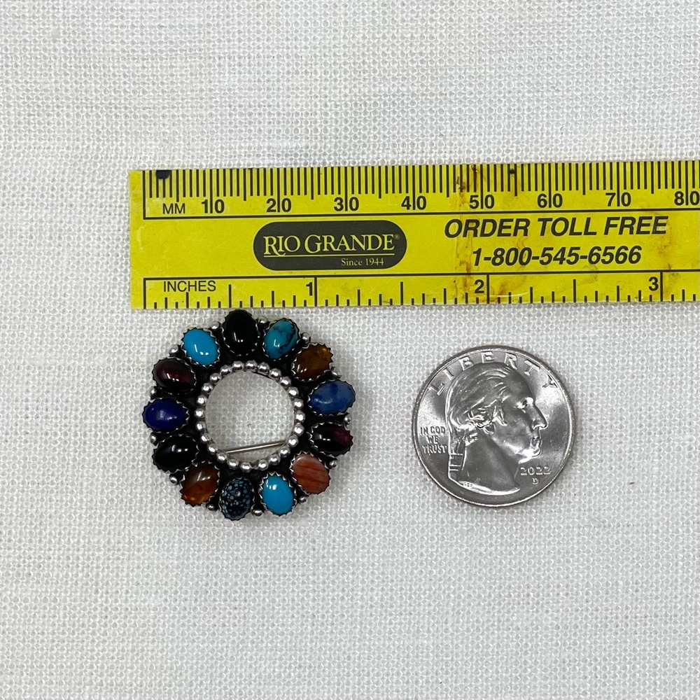 Bea Tom Navajo Vintage Multi-Stone Pin/Brooch/Pen… - image 6